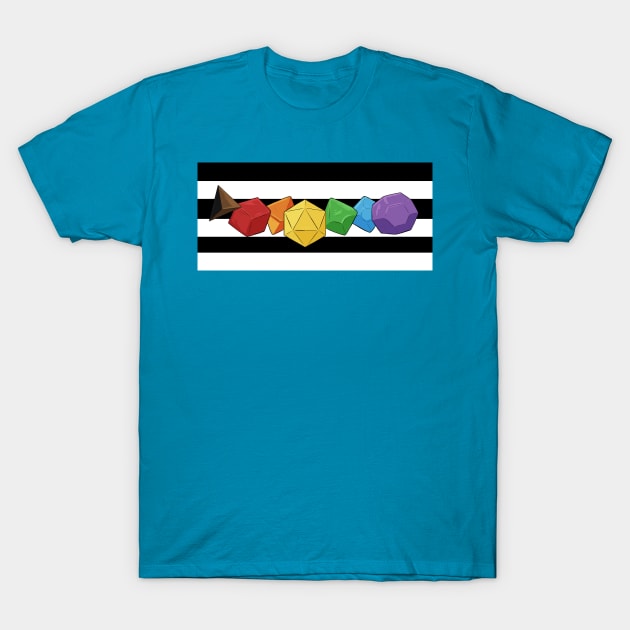 Pride Dice Straight Ally Flag T-Shirt by DnDoggos